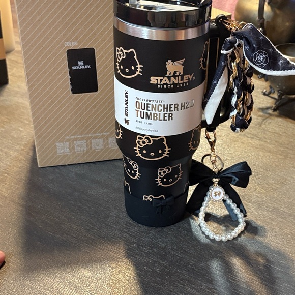 Stanley Other - Stanley Black Tumbler with Rose-Gold Hello Kitty Accents